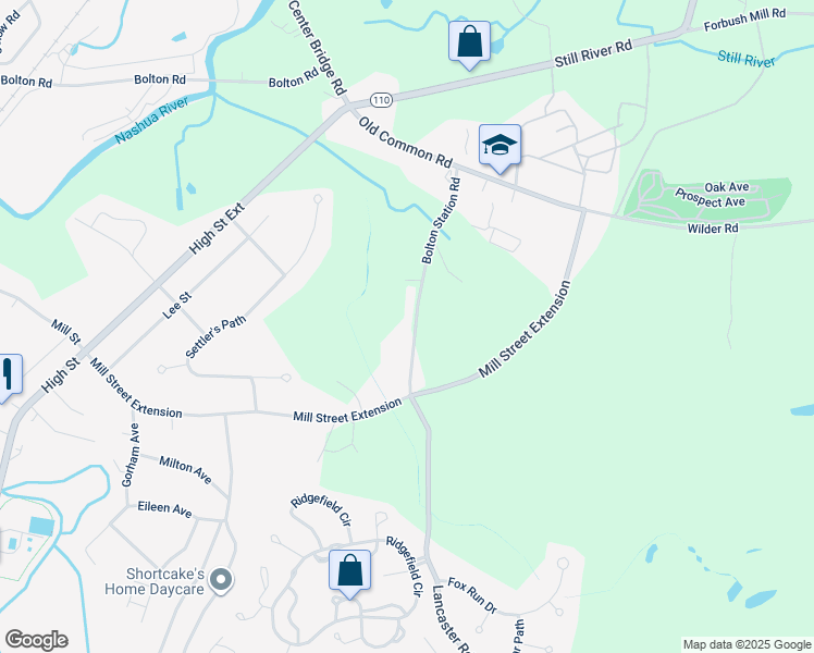 map of restaurants, bars, coffee shops, grocery stores, and more near 204 Bolton Station Road in Lancaster