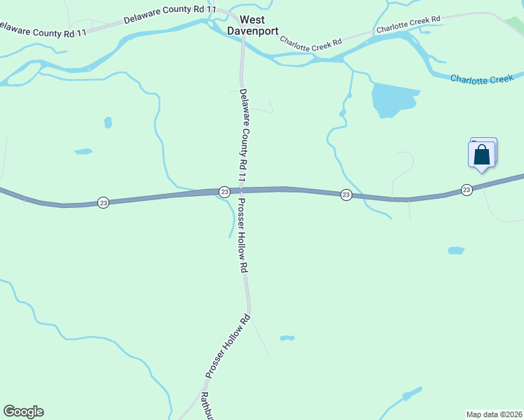 map of restaurants, bars, coffee shops, grocery stores, and more near 9013 New York 23 in Oneonta