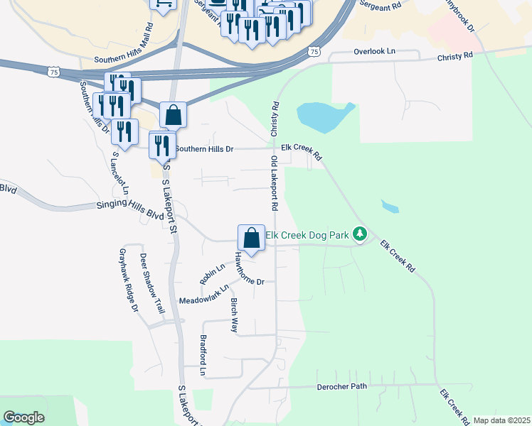 map of restaurants, bars, coffee shops, grocery stores, and more near 4361 Old Lakeport Road in Sioux City
