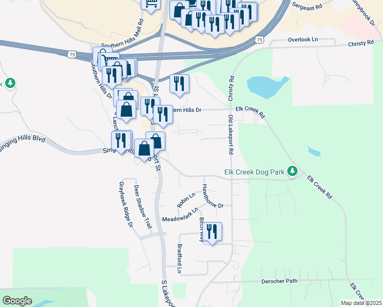 map of restaurants, bars, coffee shops, grocery stores, and more near 4361 Old Lakeport Road in Sioux City
