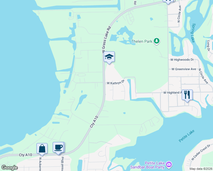 map of restaurants, bars, coffee shops, grocery stores, and more near 26369 Cty A10 in Antioch