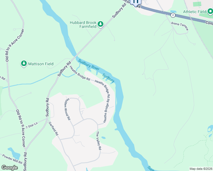 map of restaurants, bars, coffee shops, grocery stores, and more near 185 Heaths Bridge Road in Concord