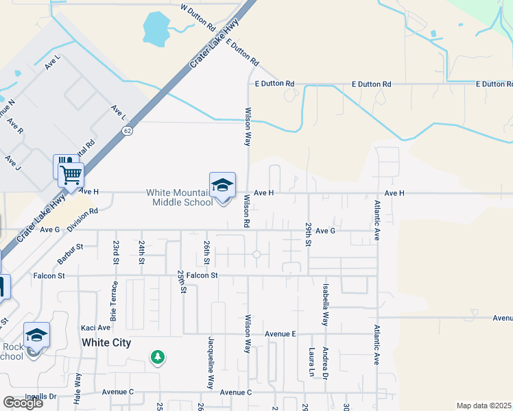 map of restaurants, bars, coffee shops, grocery stores, and more near 3577 Yah Way in White City