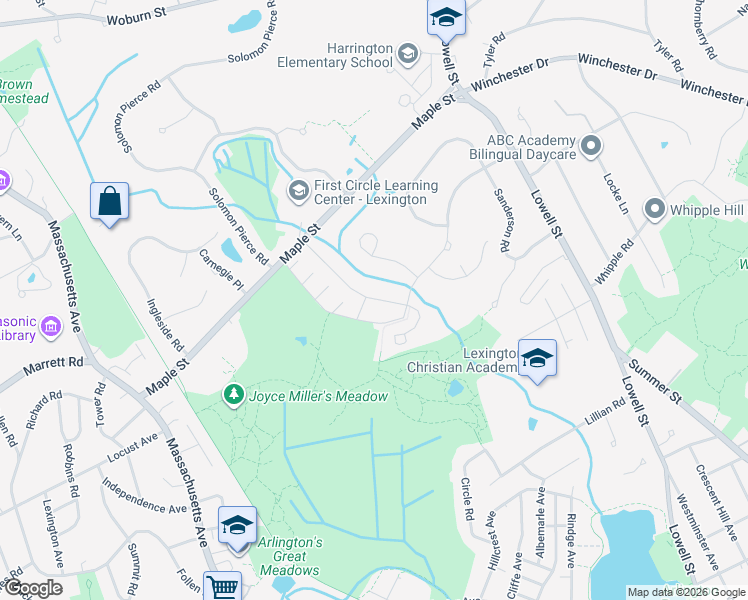 map of restaurants, bars, coffee shops, grocery stores, and more near 139 Emerson Gardens Road in Lexington