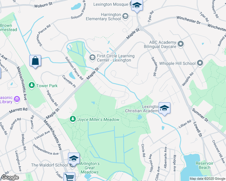 map of restaurants, bars, coffee shops, grocery stores, and more near 139 Emerson Gardens Road in Lexington