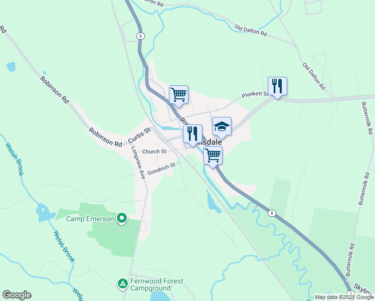 map of restaurants, bars, coffee shops, grocery stores, and more near in Hinsdale