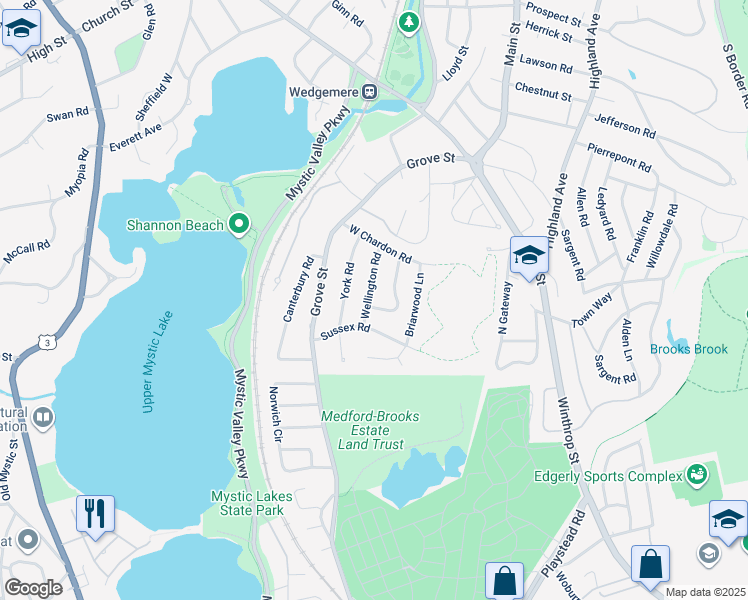 map of restaurants, bars, coffee shops, grocery stores, and more near 14 Wellington Road in Winchester