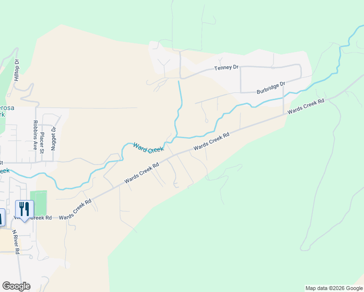 map of restaurants, bars, coffee shops, grocery stores, and more near 965 Wards Creek Road in Rogue River