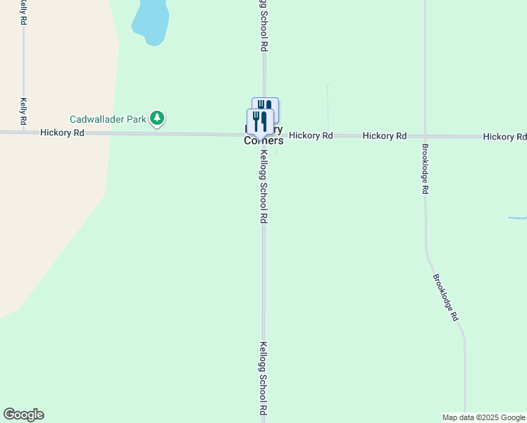 map of restaurants, bars, coffee shops, grocery stores, and more near 14782 Kellogg School Road in Hickory Corners