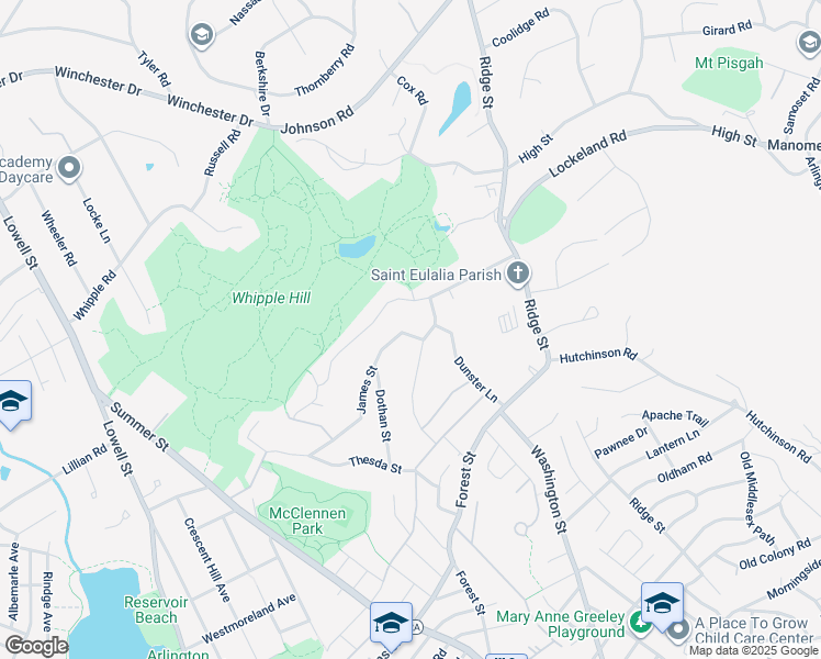 map of restaurants, bars, coffee shops, grocery stores, and more near 30 James Street in Winchester