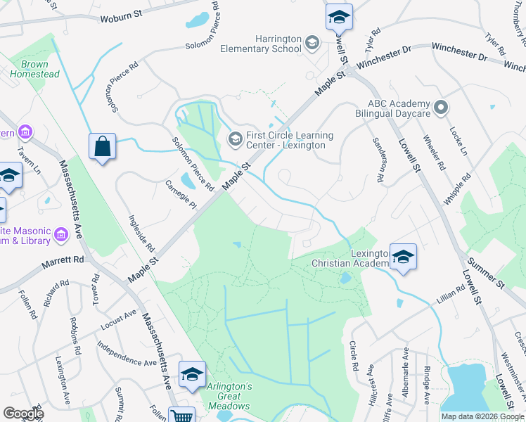 map of restaurants, bars, coffee shops, grocery stores, and more near 86 Emerson Gardens in Lexington
