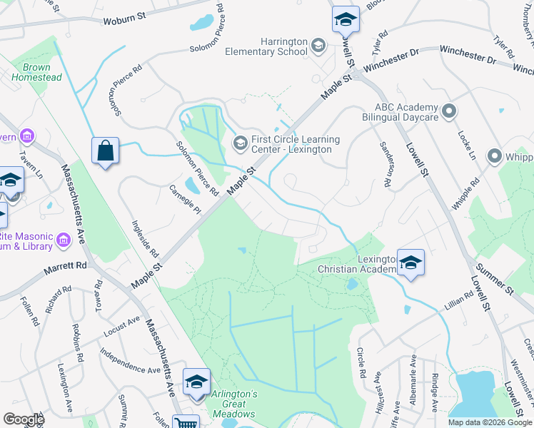 map of restaurants, bars, coffee shops, grocery stores, and more near 86 Emerson Gardens in Lexington