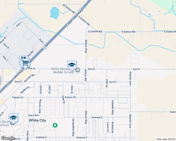 map of restaurants, bars, coffee shops, grocery stores, and more near 3577 Yah Way in White City