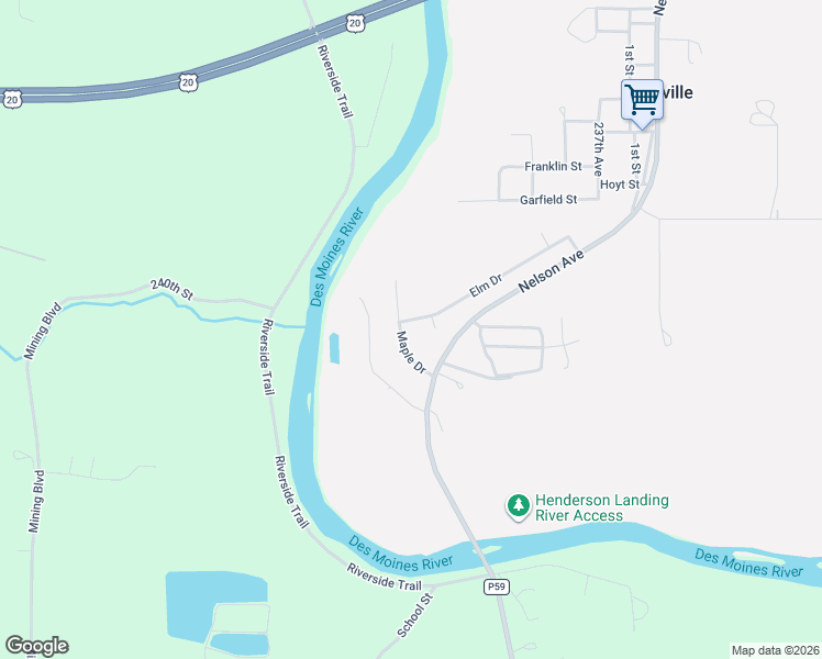 map of restaurants, bars, coffee shops, grocery stores, and more near 2364 Maple Drive in Fort Dodge