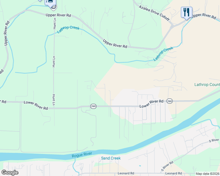 map of restaurants, bars, coffee shops, grocery stores, and more near 4850 Lower River Road in Grants Pass