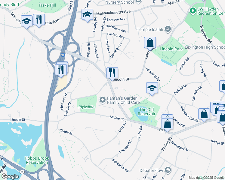 map of restaurants, bars, coffee shops, grocery stores, and more near 7 Coppersmyth Way in Lexington