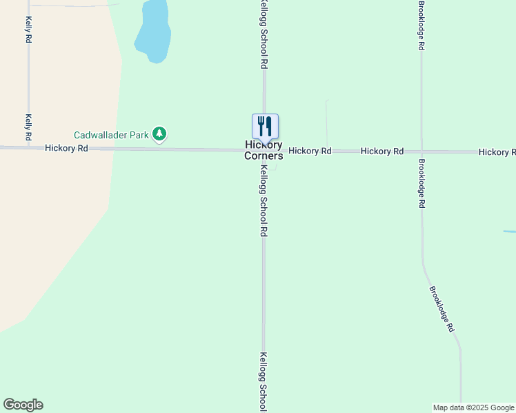 map of restaurants, bars, coffee shops, grocery stores, and more near 14782 Kellogg School Road in Hickory Corners