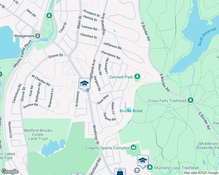 map of restaurants, bars, coffee shops, grocery stores, and more near 16 Sherwood Road in Winchester