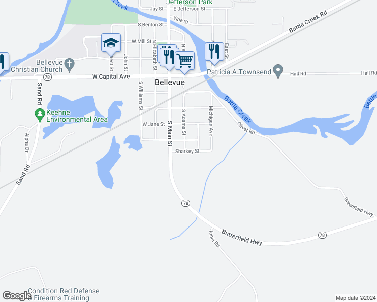 map of restaurants, bars, coffee shops, grocery stores, and more near 226 Sharkey Street in Bellevue