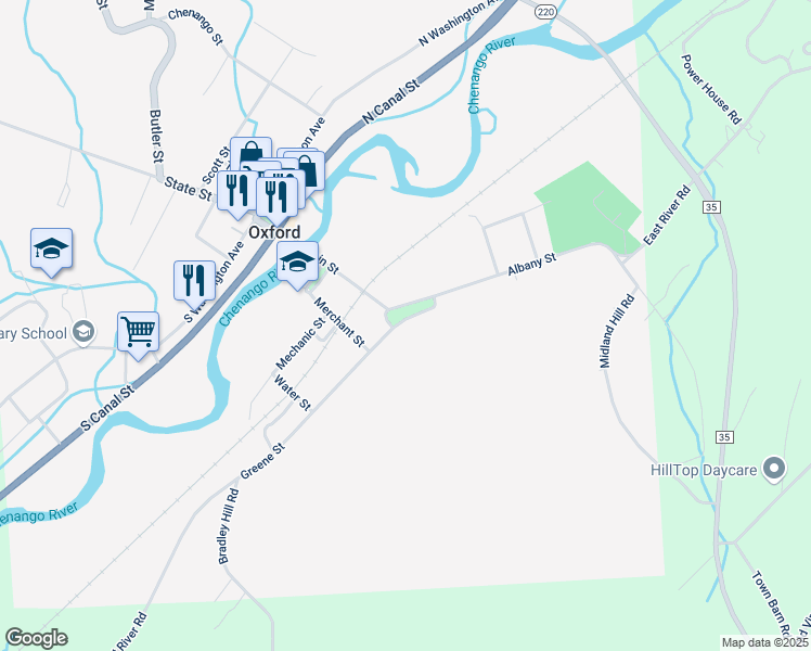 map of restaurants, bars, coffee shops, grocery stores, and more near 4 Washington Park in Oxford