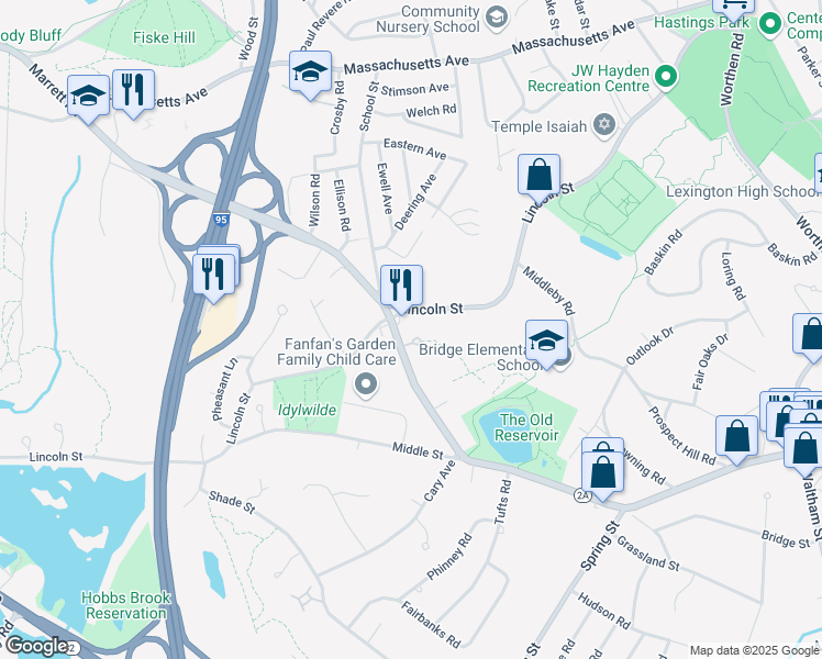 map of restaurants, bars, coffee shops, grocery stores, and more near 7 Coppersmyth Way in Lexington