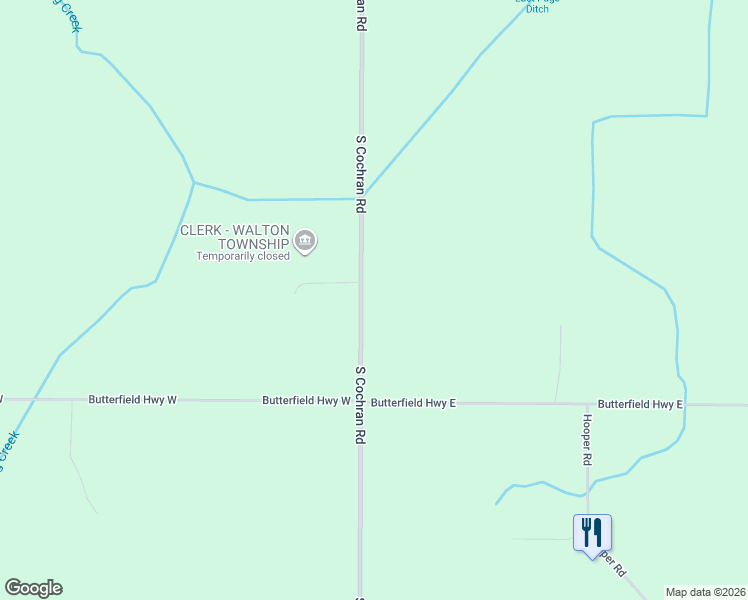 map of restaurants, bars, coffee shops, grocery stores, and more near 8733 South Cochran Road in Olivet