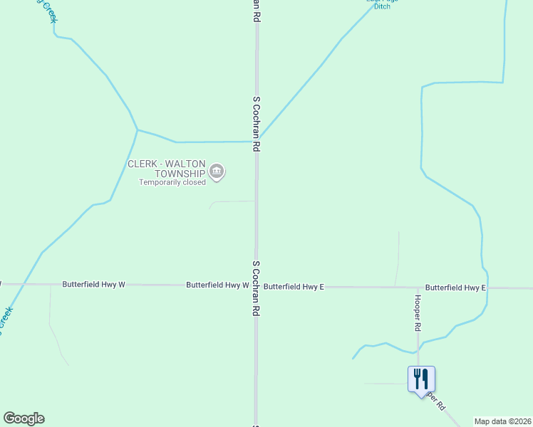 map of restaurants, bars, coffee shops, grocery stores, and more near 8733 South Cochran Road in Olivet