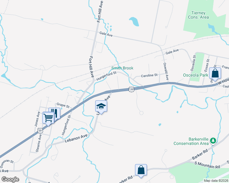 map of restaurants, bars, coffee shops, grocery stores, and more near 893 West Housatonic Street in Pittsfield