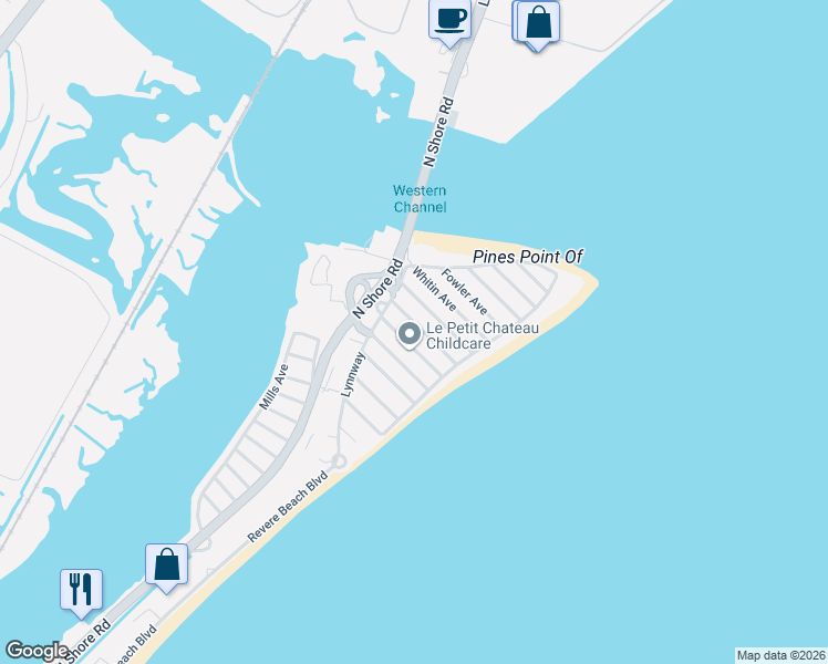 map of restaurants, bars, coffee shops, grocery stores, and more near 30 Alden Avenue in Revere