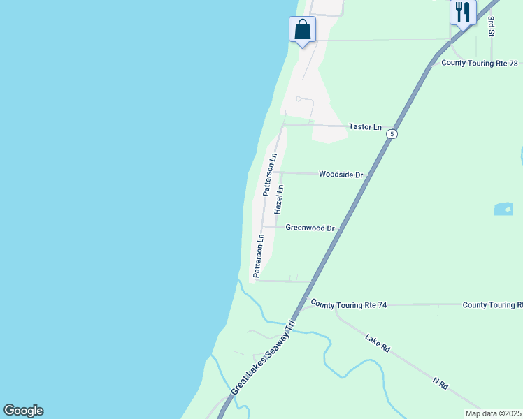 map of restaurants, bars, coffee shops, grocery stores, and more near 10090 Patterson Lane in Fredonia