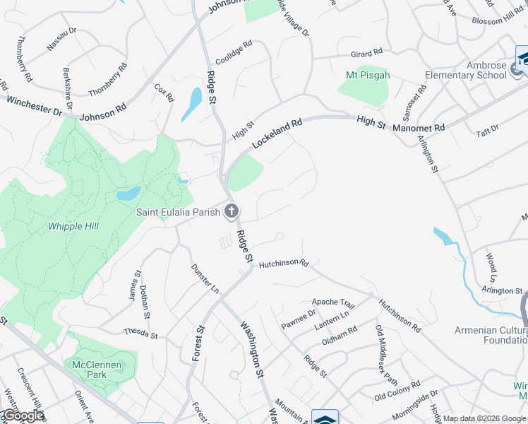 map of restaurants, bars, coffee shops, grocery stores, and more near 41 Mayflower Road in Winchester