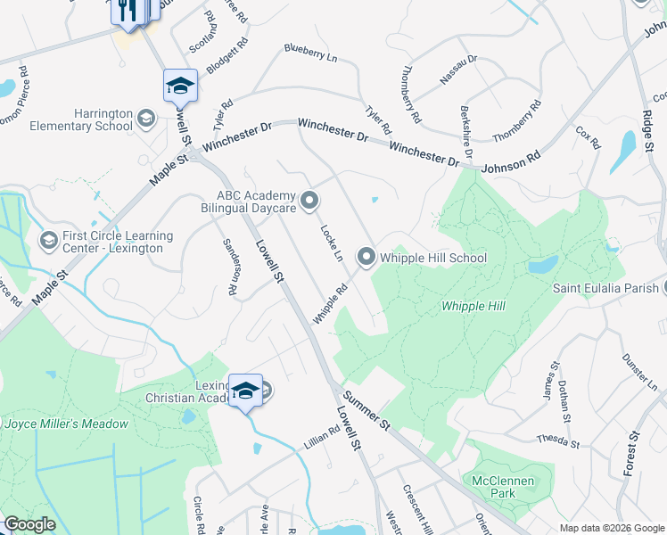 map of restaurants, bars, coffee shops, grocery stores, and more near 6 Locke Lane in Lexington