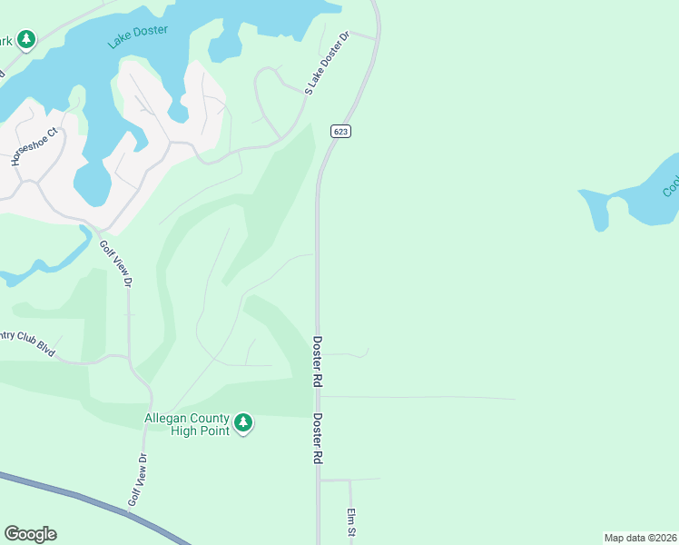 map of restaurants, bars, coffee shops, grocery stores, and more near 14707 Doster Road in Plainwell