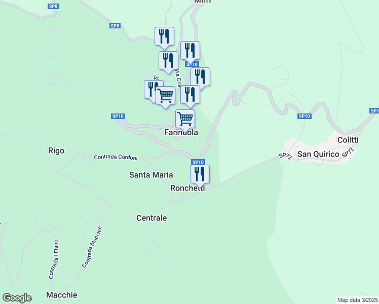 map of restaurants, bars, coffee shops, grocery stores, and more near 50 Via Guglielmo Marconi in Farindola