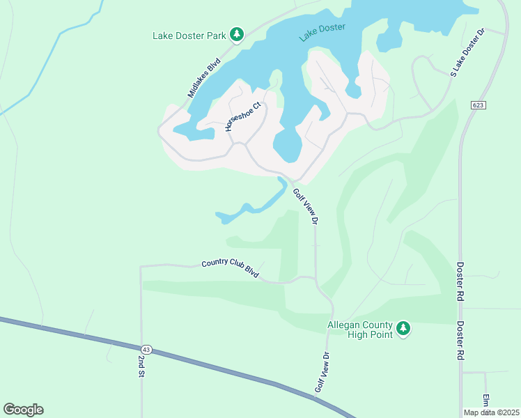 map of restaurants, bars, coffee shops, grocery stores, and more near 40 Clubhouse Court in Plainwell