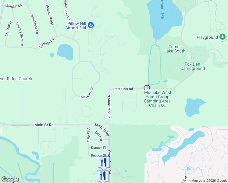 map of restaurants, bars, coffee shops, grocery stores, and more near 39747 North State Park Road in Spring Grove