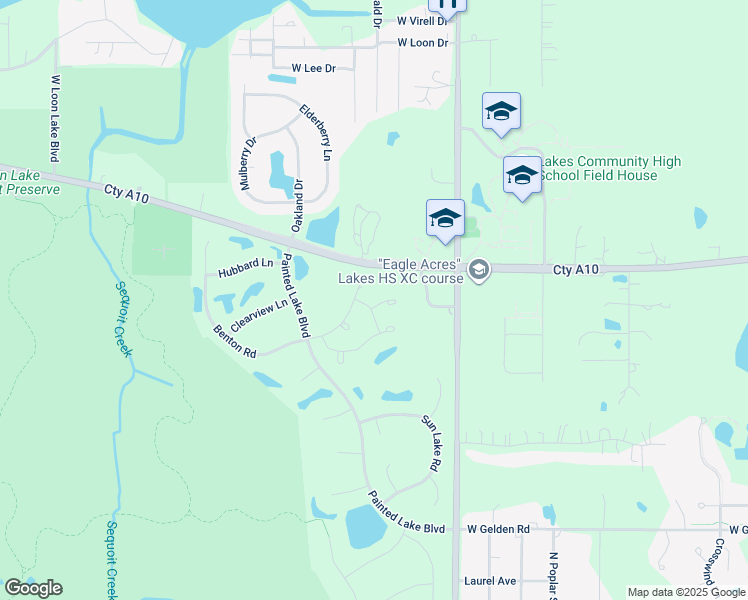 map of restaurants, bars, coffee shops, grocery stores, and more near 705 Baxter Court in Lake Villa