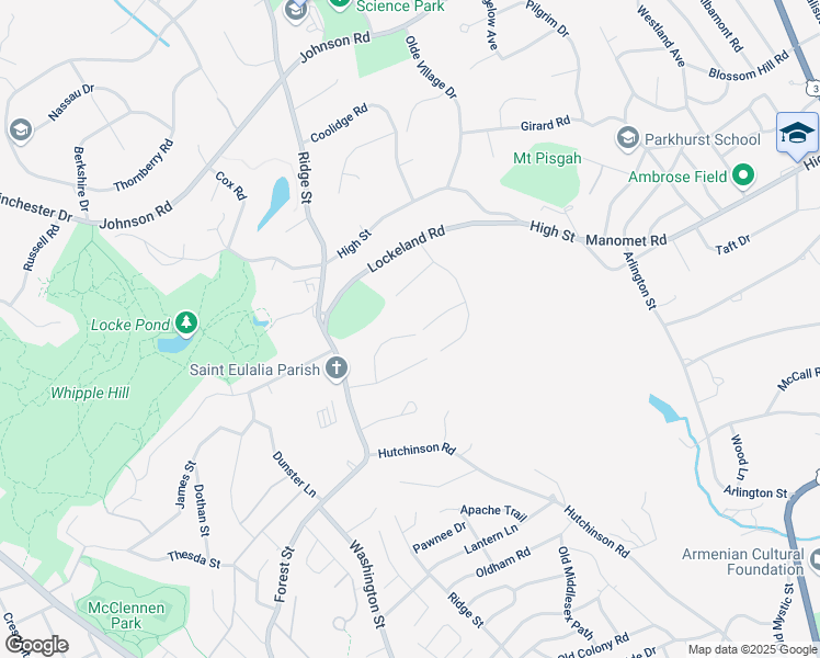 map of restaurants, bars, coffee shops, grocery stores, and more near 11 Plymouth Road in Winchester