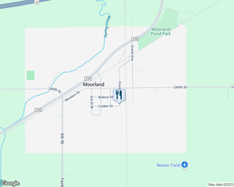map of restaurants, bars, coffee shops, grocery stores, and more near 508 Front St in Moorland