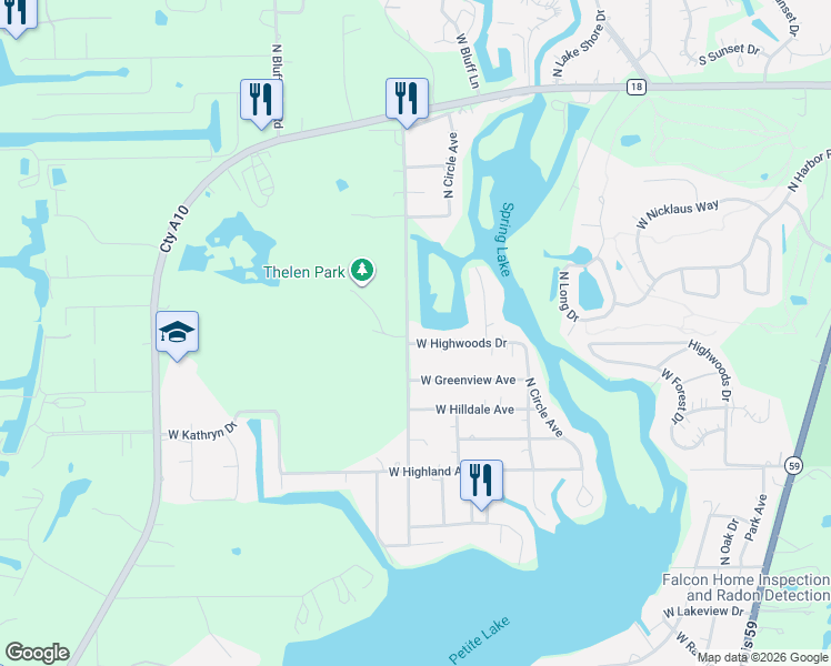 map of restaurants, bars, coffee shops, grocery stores, and more near 25452 West Highwoods Drive in Antioch