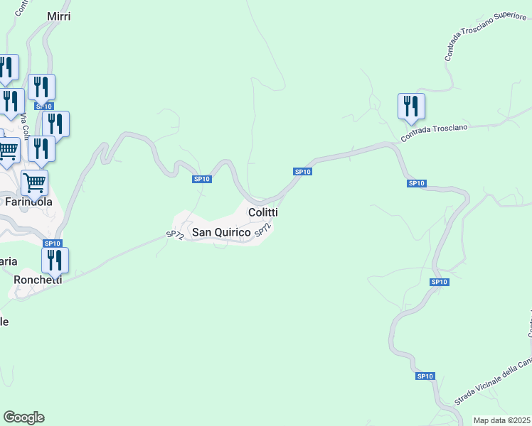 map of restaurants, bars, coffee shops, grocery stores, and more near 4 Contrada Colitti in Colitti