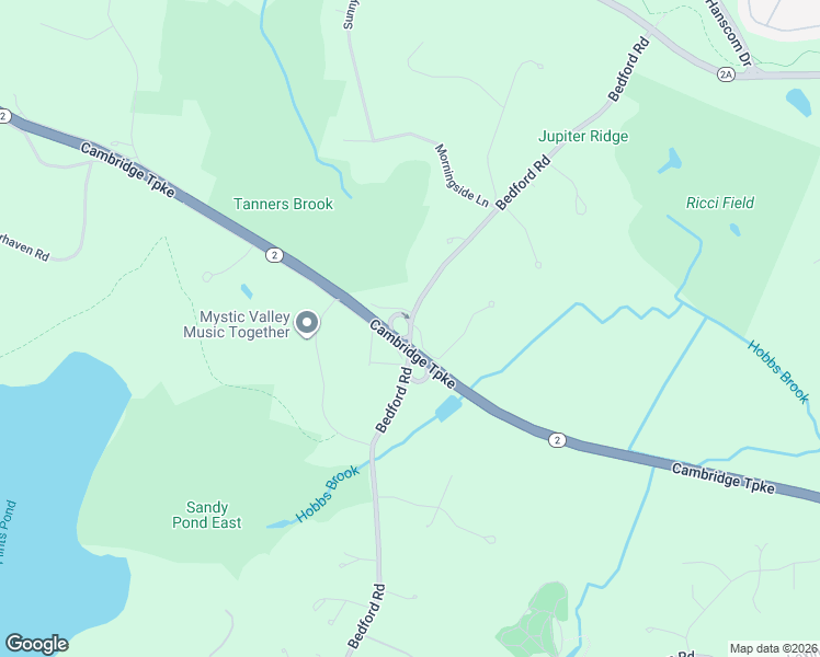 map of restaurants, bars, coffee shops, grocery stores, and more near 126 Bedford Road in Lincoln