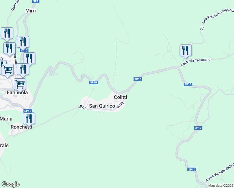 map of restaurants, bars, coffee shops, grocery stores, and more near 4 Contrada Colitti in Colitti