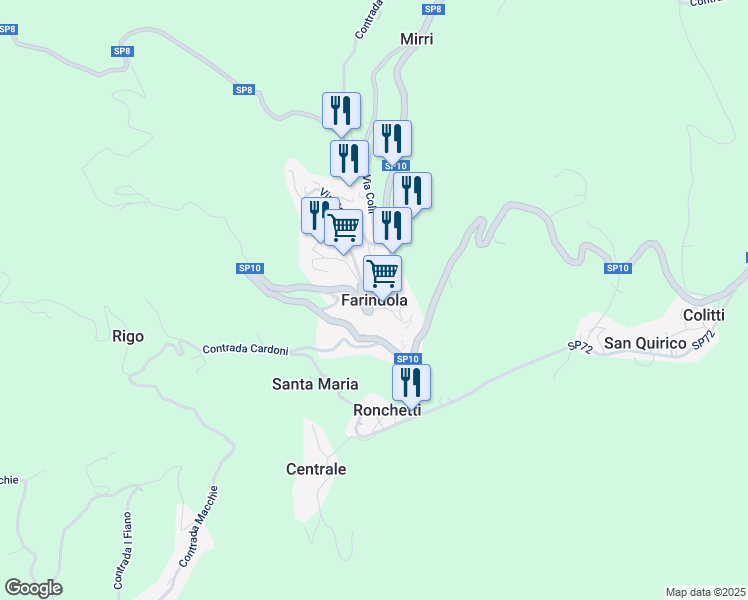 map of restaurants, bars, coffee shops, grocery stores, and more near in Farindola