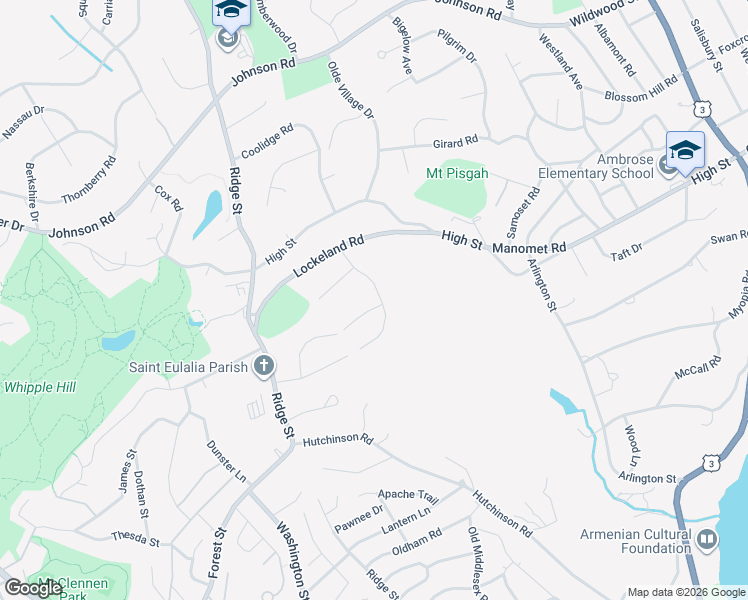 map of restaurants, bars, coffee shops, grocery stores, and more near 7 Mayflower Road in Winchester