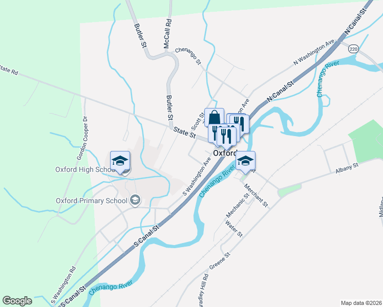 map of restaurants, bars, coffee shops, grocery stores, and more near 6 Ross Street in Oxford