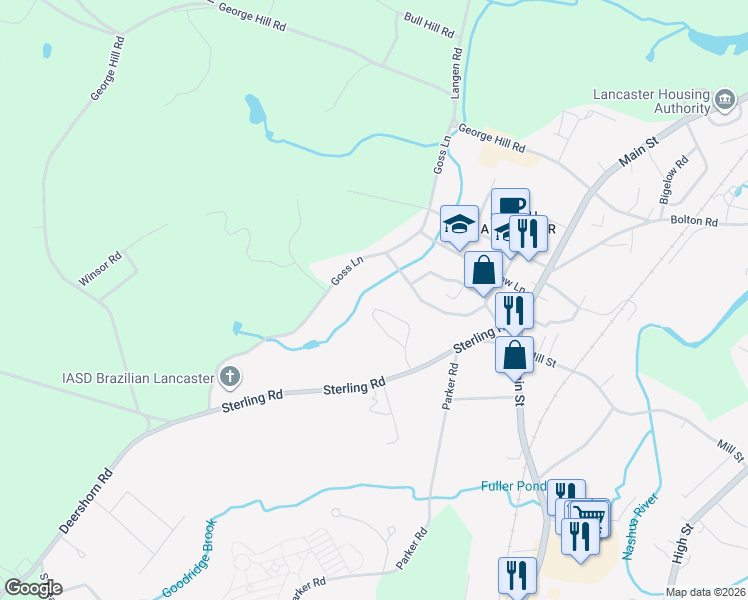 map of restaurants, bars, coffee shops, grocery stores, and more near 95 Sylvan Road in Lancaster