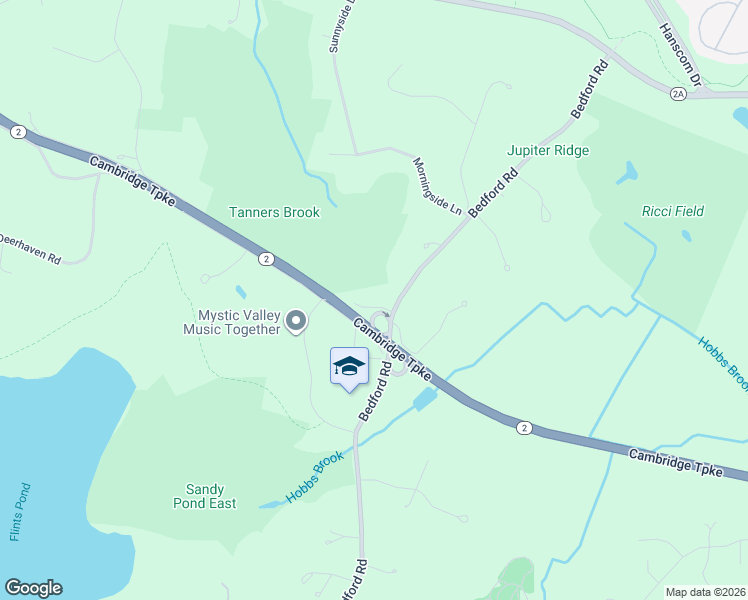 map of restaurants, bars, coffee shops, grocery stores, and more near 126-136 Bedford Road in Lincoln