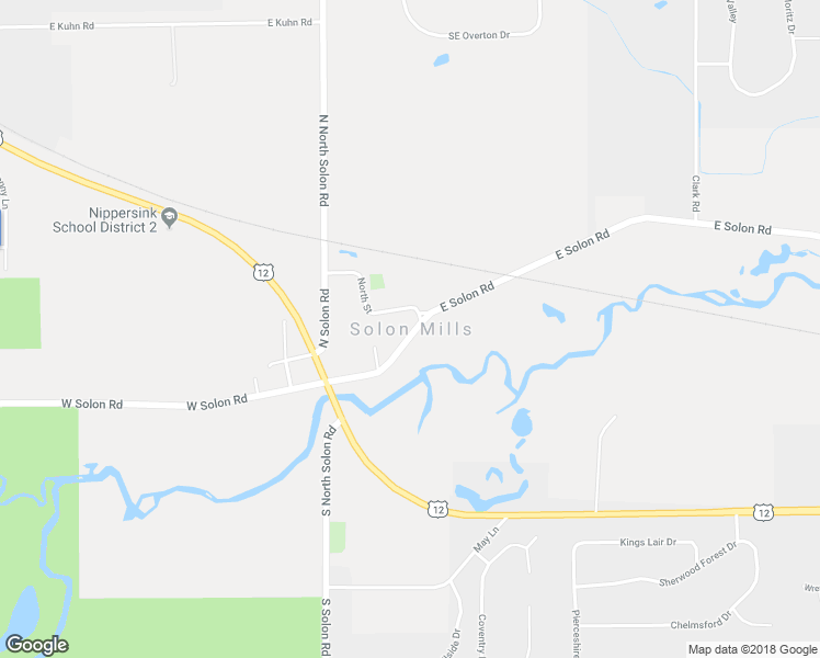map of restaurants, bars, coffee shops, grocery stores, and more near in Solon Mills