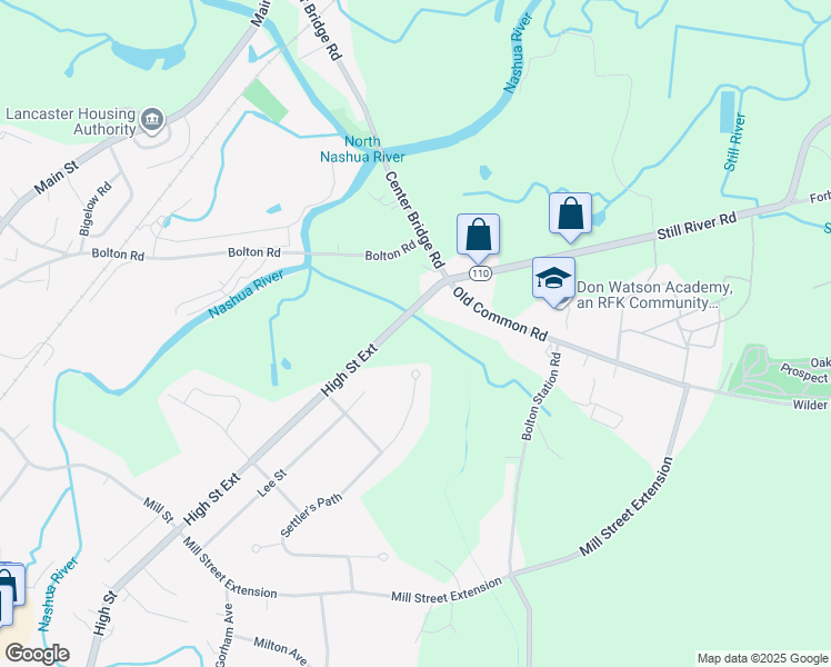 map of restaurants, bars, coffee shops, grocery stores, and more near 419 High Street Extension in Lancaster
